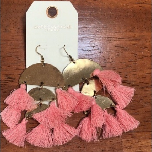 American Eagle Outfitters Pink Tassel Earrings 6$